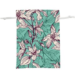 Vintage Floral Pattern  Lightweight Drawstring Pouch (XL) from ArtsNow.com Back