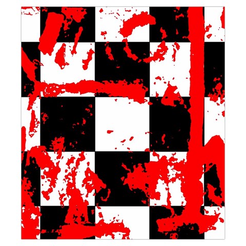 Checkerboard Splatter Drawstring Pouch (Small) from ArtsNow.com Front