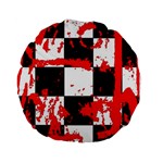 Checkerboard Splatter Standard 15  Premium Flano Round Cushion 
