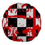 Checkerboard Splatter Large 18  Premium Flano Round Cushion 