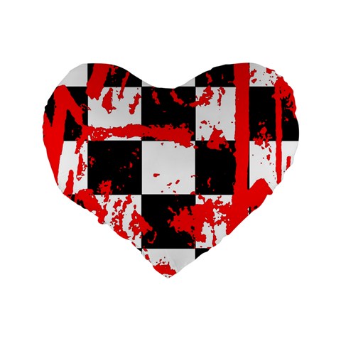 Checkerboard Splatter Standard 16  Premium Flano Heart Shape Cushion  from ArtsNow.com Back
