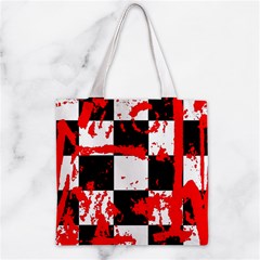 Checkerboard Splatter Zipper Grocery Tote Bag from ArtsNow.com Front