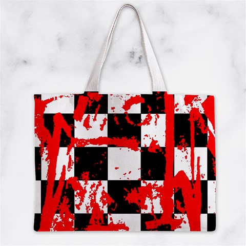 Checkerboard Splatter Zipper Mini Tote Bag from ArtsNow.com Front