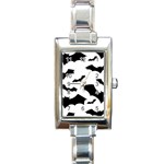 Deathrock Bats Rectangle Italian Charm Watch