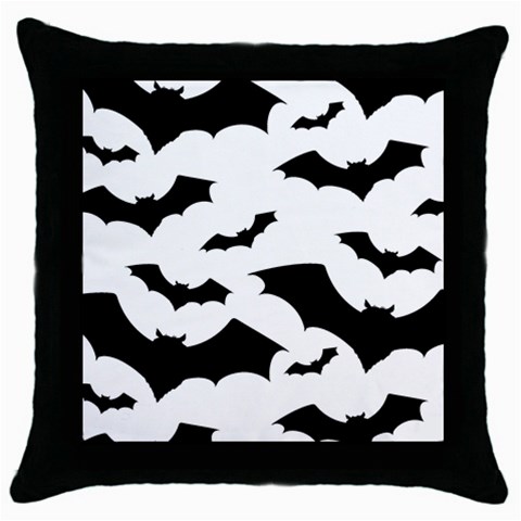 Deathrock Bats Throw Pillow Case (Black) from ArtsNow.com Front