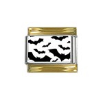 Deathrock Bats Gold Trim Italian Charm (9mm)