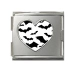 Deathrock Bats Mega Link Heart Italian Charm (18mm)