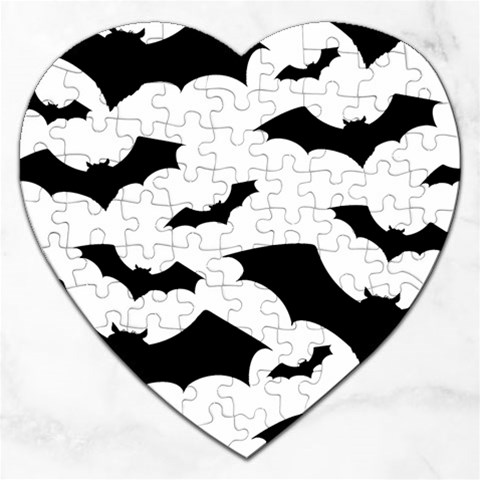 Deathrock Bats Jigsaw Puzzle (Heart) from ArtsNow.com Front