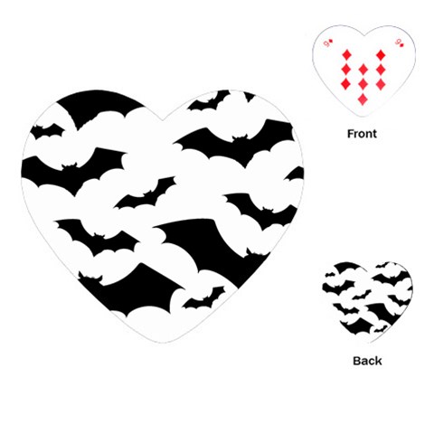 Deathrock Bats Playing Cards Single Design (Heart) from ArtsNow.com Front