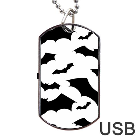 Deathrock Bats Dog Tag USB Flash (One Side) from ArtsNow.com Front