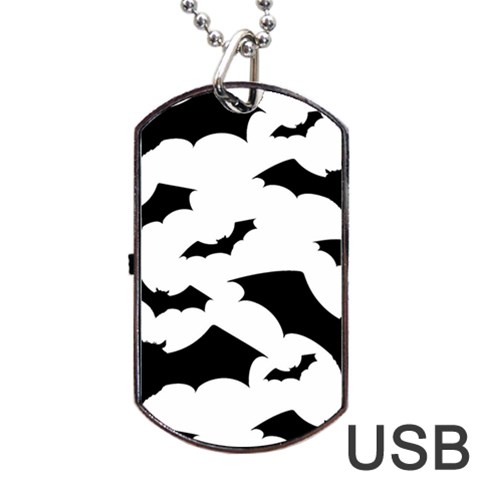 Deathrock Bats Dog Tag USB Flash (Two Sides) from ArtsNow.com Back