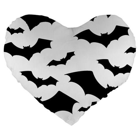 Deathrock Bats Large 19  Premium Flano Heart Shape Cushion from ArtsNow.com Front