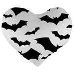 Deathrock Bats Large 19  Premium Flano Heart Shape Cushion