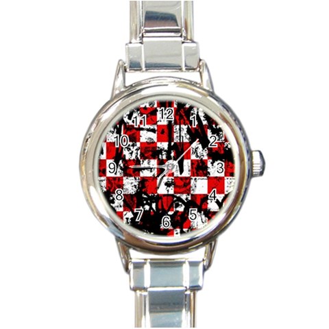 Emo Checker Graffiti Round Italian Charm Watch from ArtsNow.com Front