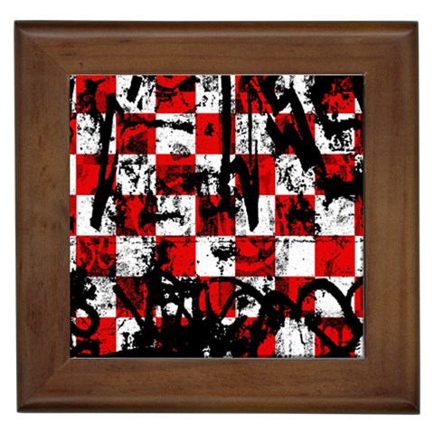 Emo Checker Graffiti Framed Tile from ArtsNow.com Front