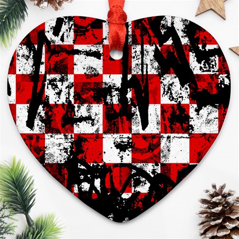 Emo Checker Graffiti Ornament (Heart) from ArtsNow.com Front