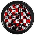 Emo Checker Graffiti Wall Clock (Black)