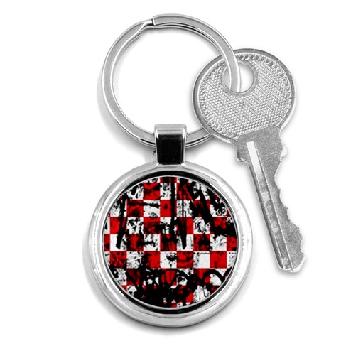 Emo Checker Graffiti Key Chain (Round) from ArtsNow.com Front