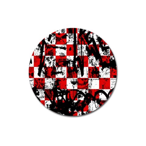Emo Checker Graffiti Magnet 3  (Round) from ArtsNow.com Front