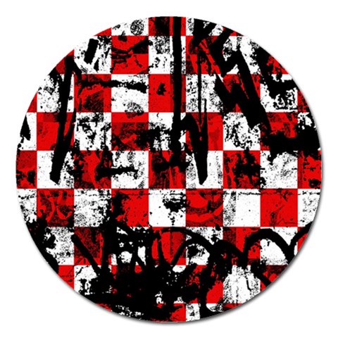 Emo Checker Graffiti Magnet 5  (Round) from ArtsNow.com Front