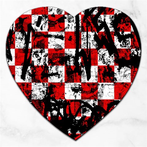 Emo Checker Graffiti Jigsaw Puzzle (Heart) from ArtsNow.com Front