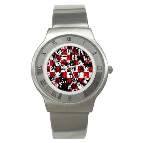 Emo Checker Graffiti Stainless Steel Watch from ArtsNow.com Front
