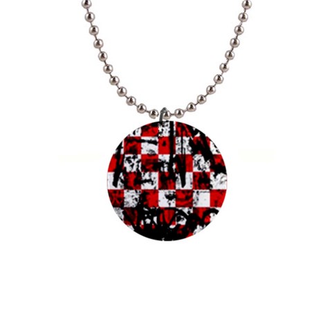 Emo Checker Graffiti 1  Button Necklace from ArtsNow.com Front