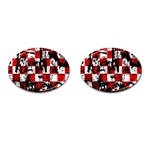 Emo Checker Graffiti Cufflinks (Oval)