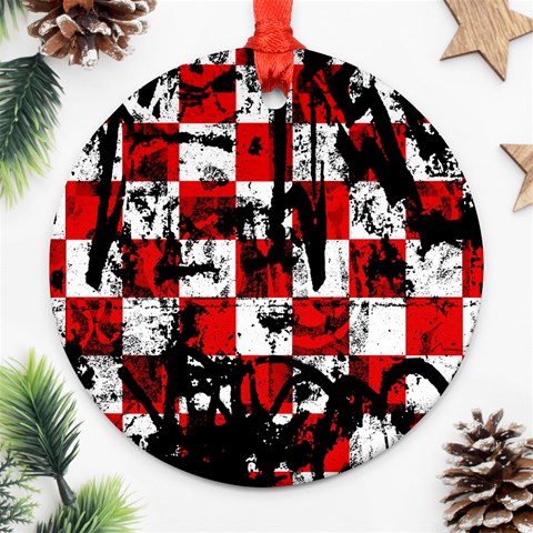 Emo Checker Graffiti Round Ornament (Two Sides) from ArtsNow.com Front