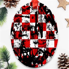 Emo Checker Graffiti Oval Ornament (Two Sides) from ArtsNow.com Back