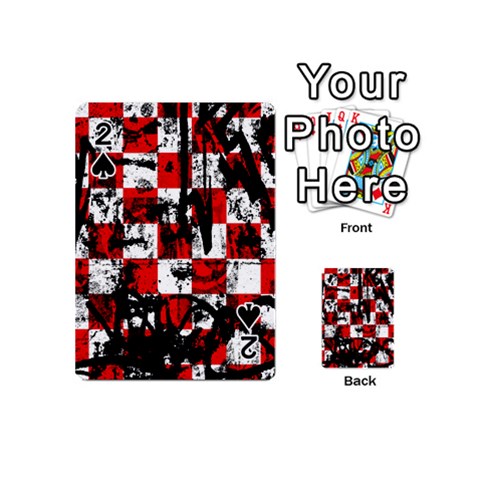 Emo Checker Graffiti Playing Cards 54 Designs (Mini) from ArtsNow.com Front - Spade2