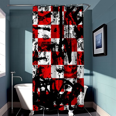 Emo Checker Graffiti Shower Curtain 36  x 72  (Stall) from ArtsNow.com Curtain(36 X72 ) - 33.26 x66.24  Curtain(36 X72 )