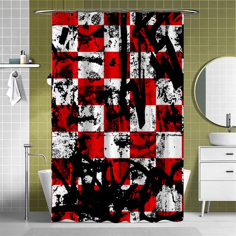 Emo Checker Graffiti Shower Curtain 48  x 72  (Small) from ArtsNow.com Curtain(48  X 72 ) - 42.18 x64.8  Curtain(48  X 72 )