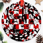 Emo Checker Graffiti Round Filigree Ornament (Two Sides)
