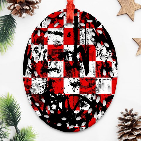 Emo Checker Graffiti Ornament (Oval Filigree) from ArtsNow.com Front