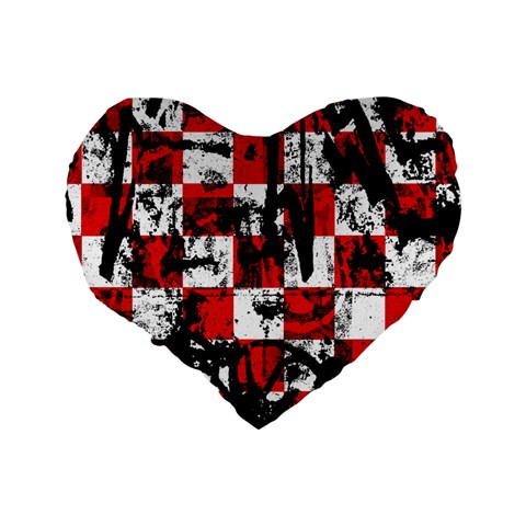 Emo Checker Graffiti Standard 16  Premium Heart Shape Cushion  from ArtsNow.com Back