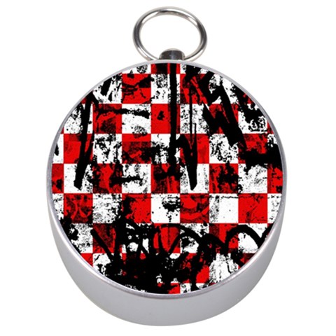 Emo Checker Graffiti Silver Compass from ArtsNow.com Front