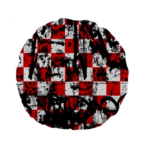 Emo Checker Graffiti Standard 15  Premium Flano Round Cushion  from ArtsNow.com Front