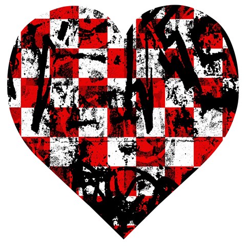 Emo Checker Graffiti Wooden Puzzle Heart from ArtsNow.com Front