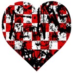 Emo Checker Graffiti Wooden Puzzle Heart