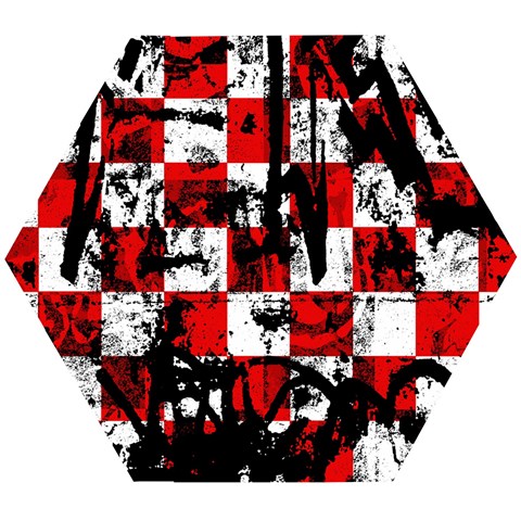 Emo Checker Graffiti Wooden Puzzle Hexagon from ArtsNow.com Front