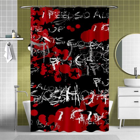 Emo Graffiti Shower Curtain 48  x 72  (Small) from ArtsNow.com Curtain(48  X 72 ) - 42.18 x64.8  Curtain(48  X 72 )