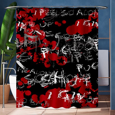 Emo Graffiti Shower Curtain 60  x 72  (Medium) from ArtsNow.com 60 x72  Curtain