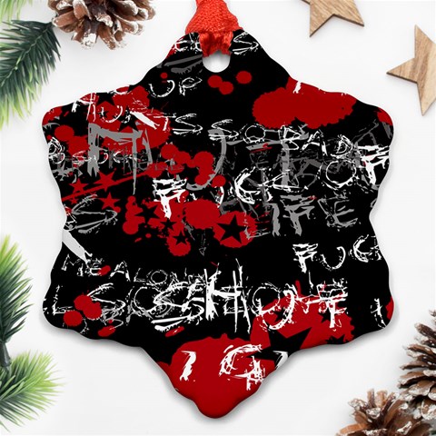 Emo Graffiti Snowflake Ornament (Two Sides) from ArtsNow.com Front