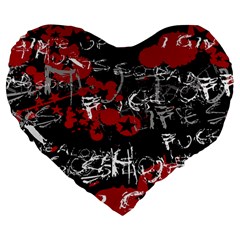 Emo Graffiti Large 19  Premium Heart Shape Cushion from ArtsNow.com Front