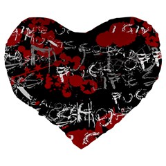 Emo Graffiti Large 19  Premium Heart Shape Cushion from ArtsNow.com Back