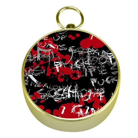 Emo Graffiti Gold Compass from ArtsNow.com Front