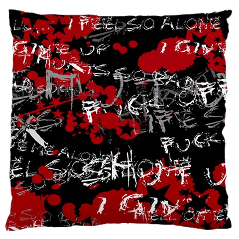 Emo Graffiti Large Flano Cushion Case (Two Sides) from ArtsNow.com Front