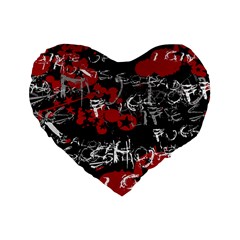 Emo Graffiti Standard 16  Premium Flano Heart Shape Cushion  from ArtsNow.com Front