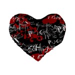 Emo Graffiti Standard 16  Premium Flano Heart Shape Cushion 